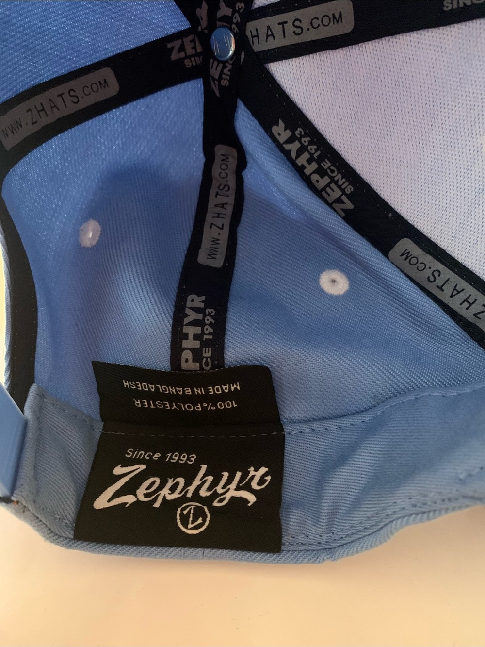 Vintage Style Zephyr UNC Carolina Snapback Hat Blue Black Flat Brim Cap Official - Picture 7 of 9